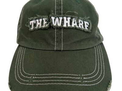 The Wharf Music Venue Green Distressed Unisex Hat