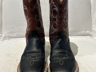 Old West youth size 1 black/red western boots