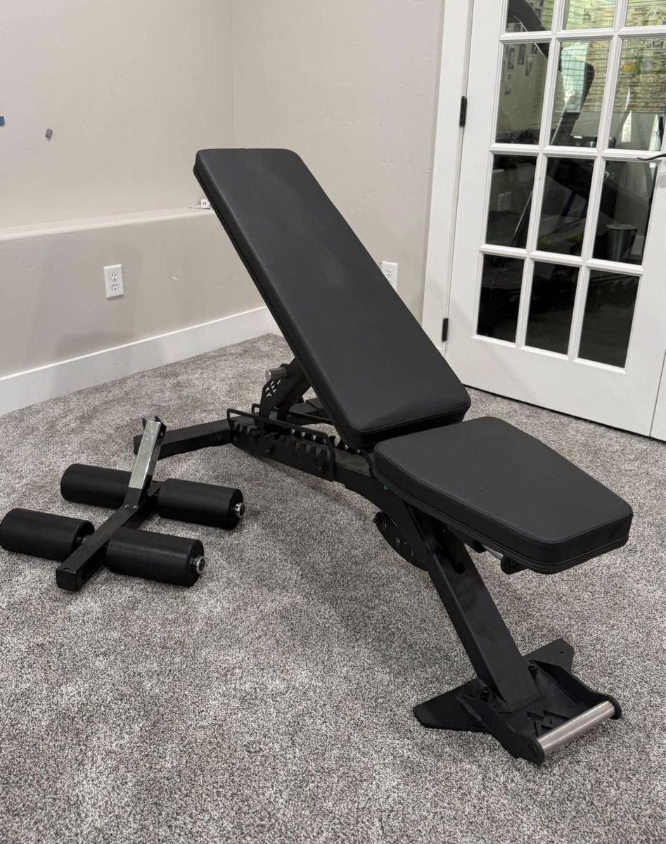 rep fitness black wing adjustable bench/leg roller