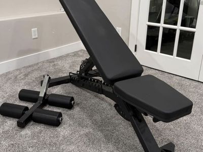 rep fitness black wing adjustable bench/leg roller