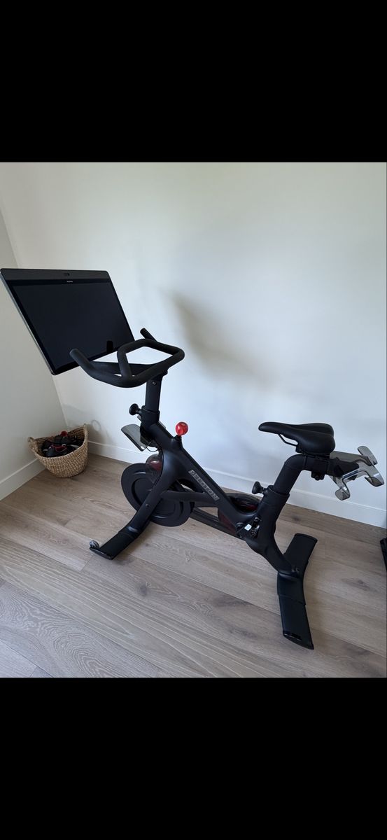 Peloton Bike with Accessories - Yoga Mats, Blocks, & 3 Pairs of Shoes (W 7.5/9.5, M 13)