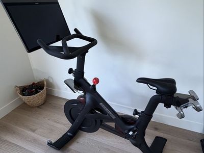Peloton Bike with Accessories - Yoga Mats, Blocks, & 3 Pairs of Shoes (W 7.5/9.5, M 13)