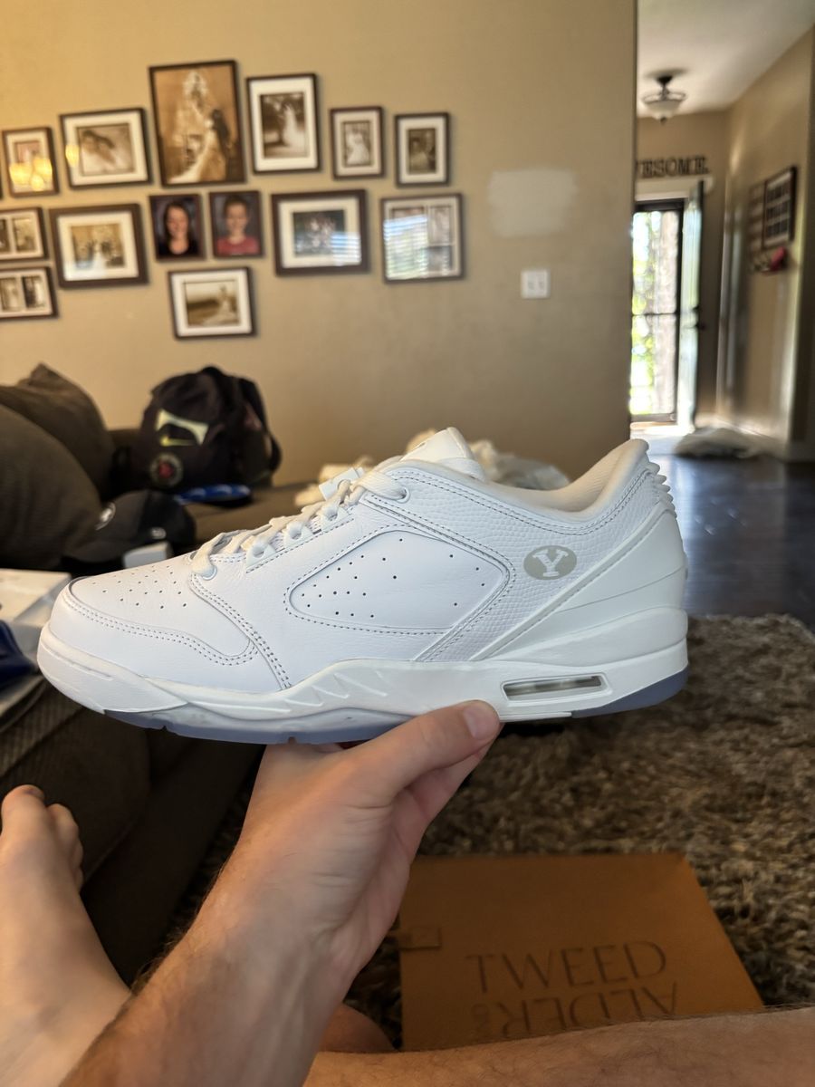 BYU Jumpshot White Sneakers - Men's Size 11.5 - Athletic Shoes with #23 Detail