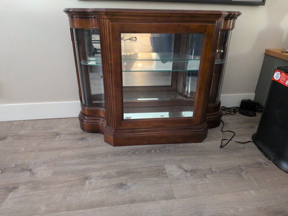 lighted glass cabinet