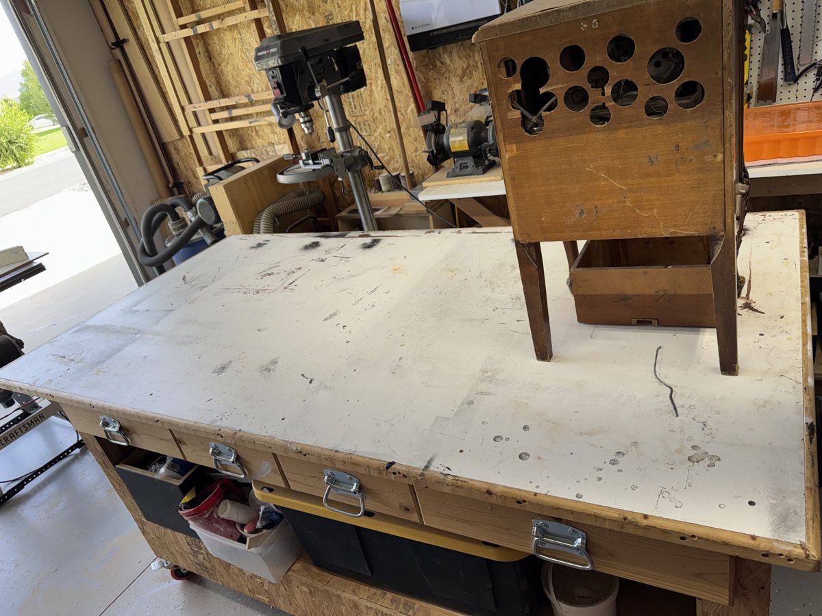 Movable Shop Table w/Woodworker's Vise