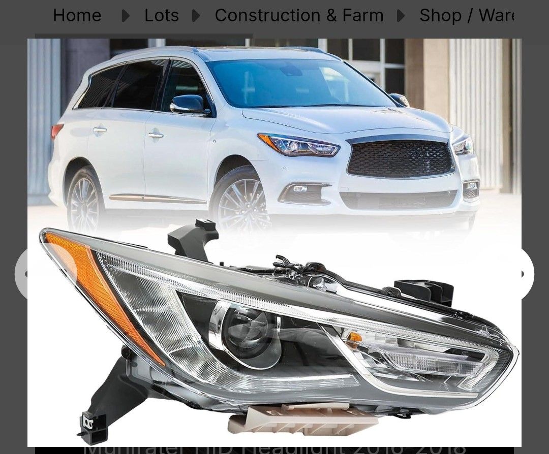2016-2018 infinity QX60 headlight hid 