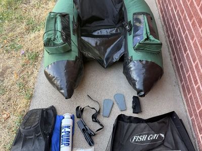 Fish Cat 4 Deluxe Float Tube with K-Pump, Fins, and Stripping Apron