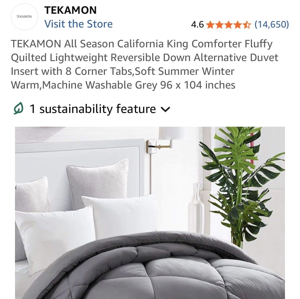 Grey Cal King Comforter
