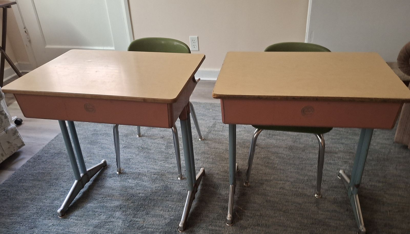 "Kid-size" desks and chairs