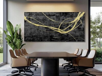 New Gold Line Wall Art Dark Decorative