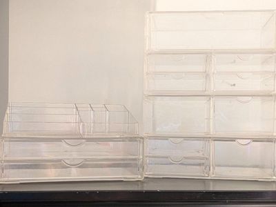 Clear Acrylic Makeup and Jewelry Storage Organizer Set with Drawers