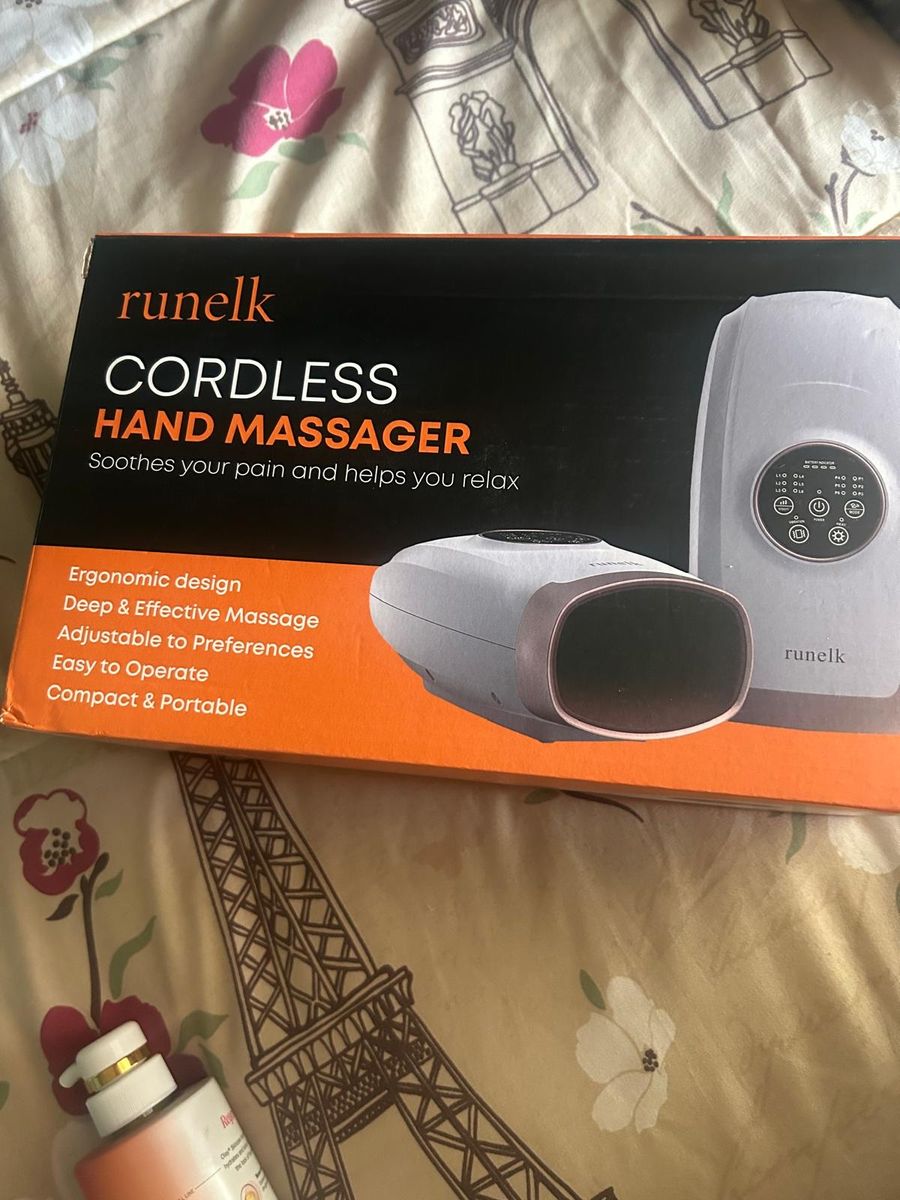 Runelk Cordless Hand Massager - Ergonomic, Deep & Effective, Portable - Soothes Pain & Relaxes