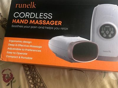Runelk Cordless Hand Massager - Ergonomic, Deep & Effective, Portable - Soothes Pain & Relaxes