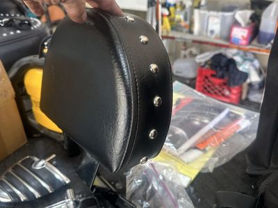 Black Studded Motorcycle Sissy Bar Passenger Backrest Pad