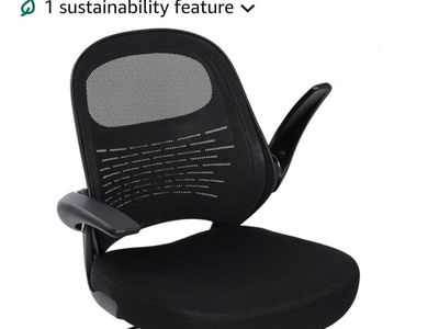 Ergonomic Mesh Drafting Chair w/ Flip-Up Armrests & Lumbar Support, Black Brand New