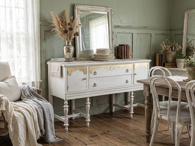 Refurbished Vintage Shabby Chic Buffet / Sideboard Credenza