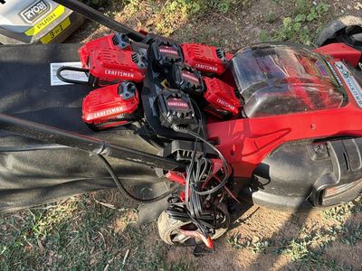 Craftsman V20 Brushless Lawn Mower with 5 Batteries & Chargers