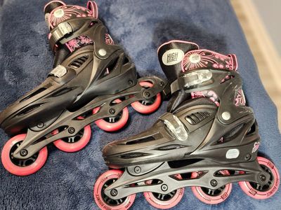 Roller Blades, Helmet, Knee & Elbow Pads