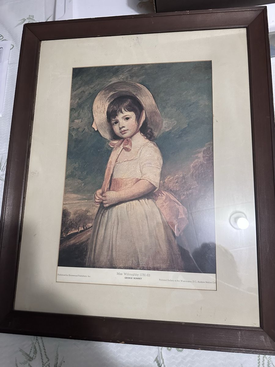 George Romney "Miss Willoughby" (1781-83) Framed Art Print, National Gallery of Art