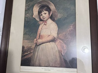 George Romney "Miss Willoughby" (1781-83) Framed Art Print, National Gallery of Art