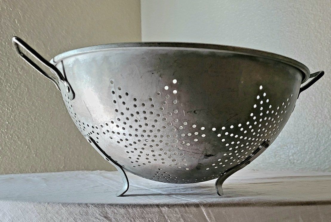 Vintage Colander Mirro Aluminum "The Finest Aluminum Made in U.S.A."