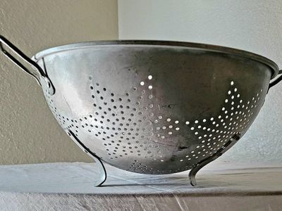 Vintage Colander Mirro Aluminum "The Finest Aluminum Made in U.S.A."
