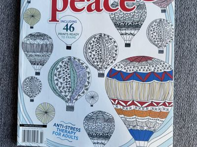 The "Finding Peace" NEW adult coloring book by Christina Rose, featuring intricate hot air balloon designs for stress relief
