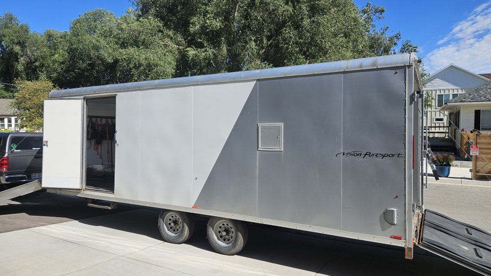 Vision Puresport Enclosed Cargo Trailer - White/Gray, Used