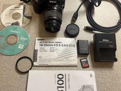 Nikon D3100 DSLR Camera Bundle - W/ NIKON 18-55mm ED II Lens, Charger, 16GB SD