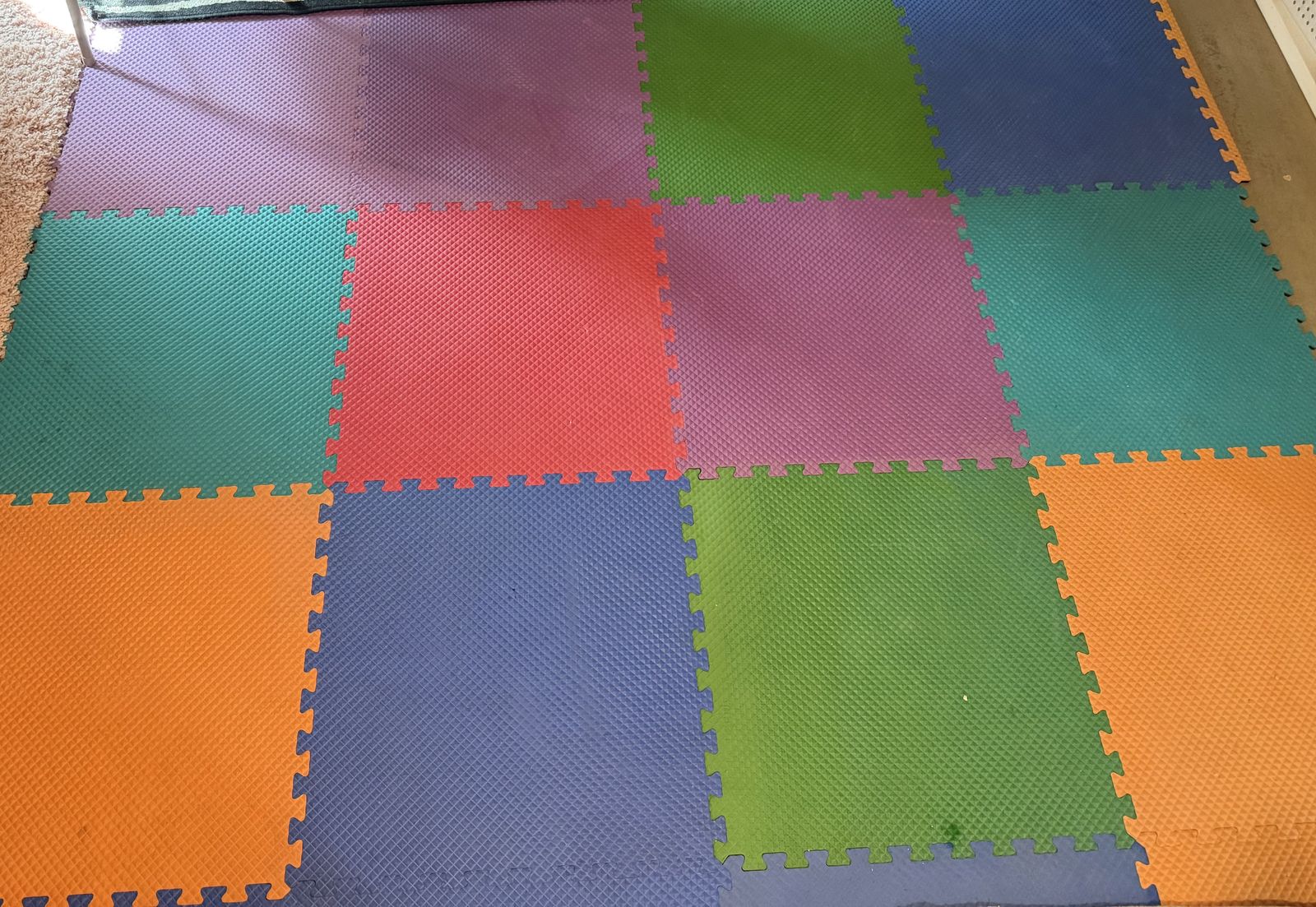 Colorful Interlocking Foam Floor Mats - Play Mat for Kids, Gym, Garage, Multiple Colors