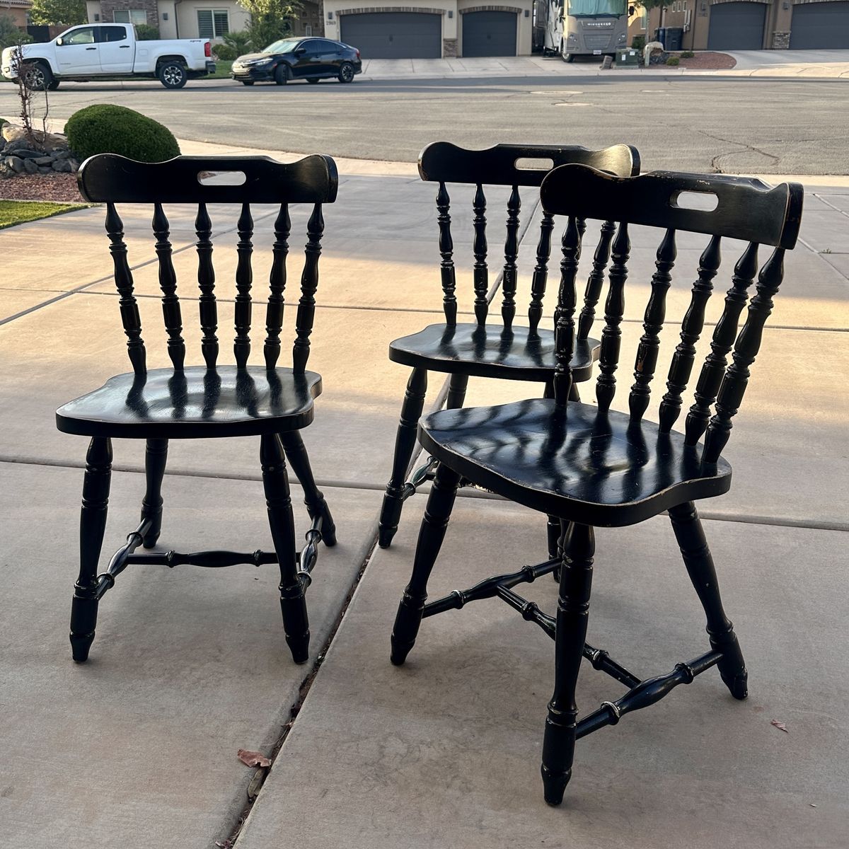 Black dining or accent chairs - 3 available