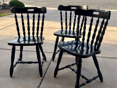 Black dining or accent chairs - 3 available