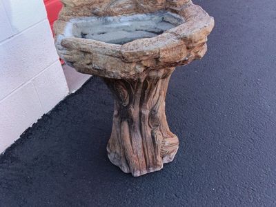 Solid Concrete Bird Bath Beautiful & Nice!