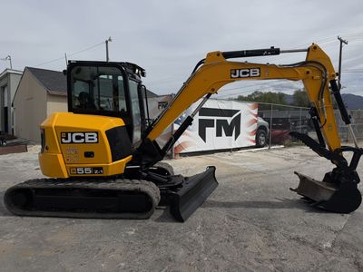 2022 JCB 55Z-1 Mini Excavator Tractor Thumb Angle Blade Ready To Work
