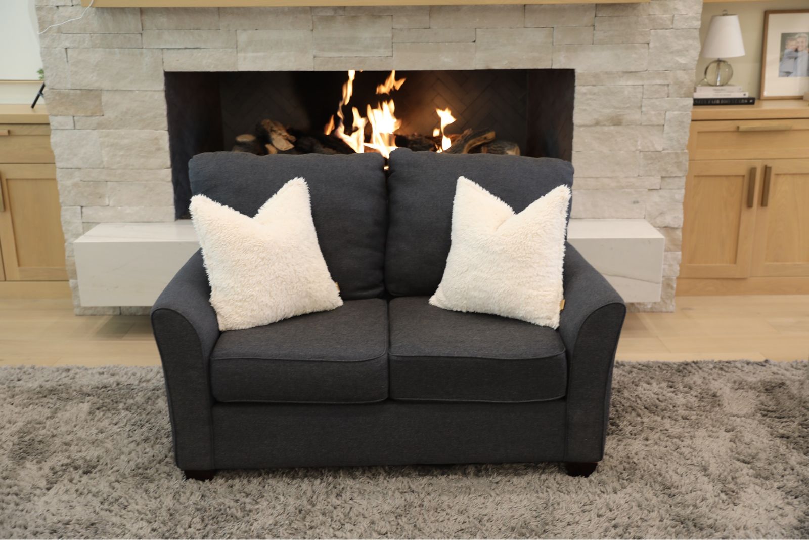Modern grey loveseat $175 OBO NEED GONE ASAP!!!!!!!!