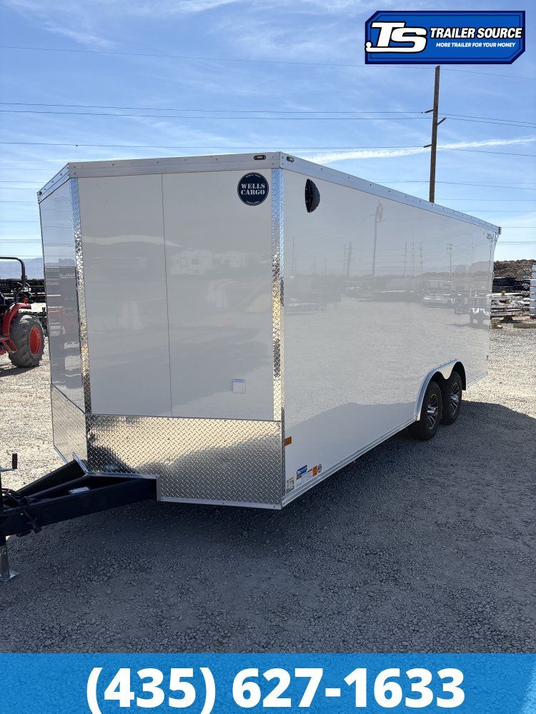 8.5x20 Wells Cargo Revv Enclosed Car Hauler Trailer - 7'0" Interior - 10K GVWR - .080 PolyCor, Rear Spoiler w/ Load Lights