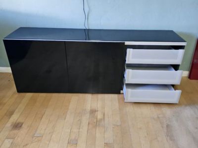 Black gloss IKEA Entertainment Center