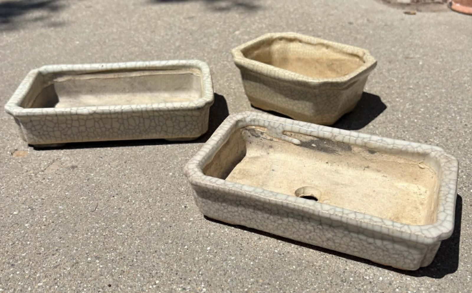 3 Ceramic Planters – Bonsai, Succulents & Cactus Pots