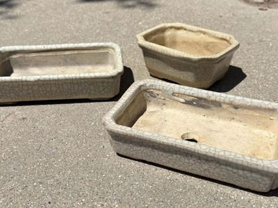 3 Ceramic Planters – Bonsai, Succulents & Cactus Pots