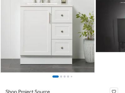 Project Source Davies 30-in True White Single Sink Bathroom Vanity with White Cultured Marble Top