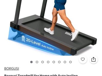 New Borgusi Folding Treadmill for Home with 20-Level Auto Incline