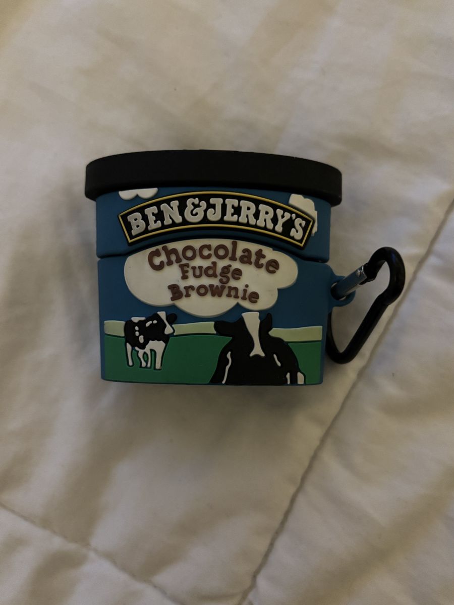 Ben & Jerry's Chocolate Fudge Brownie AirPods Case Cover with Keychain
