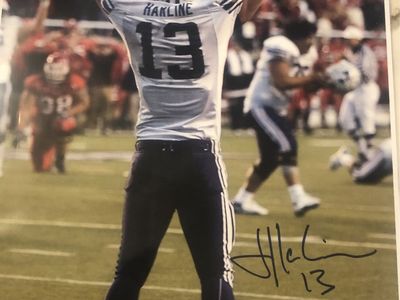 Jonny Harline Signed 8x10 Football Photo - BYU #13 "Still Open!" Autograph Memorabilia