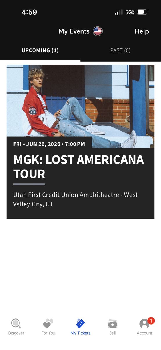 4 MGK Tickets - GA Lawn