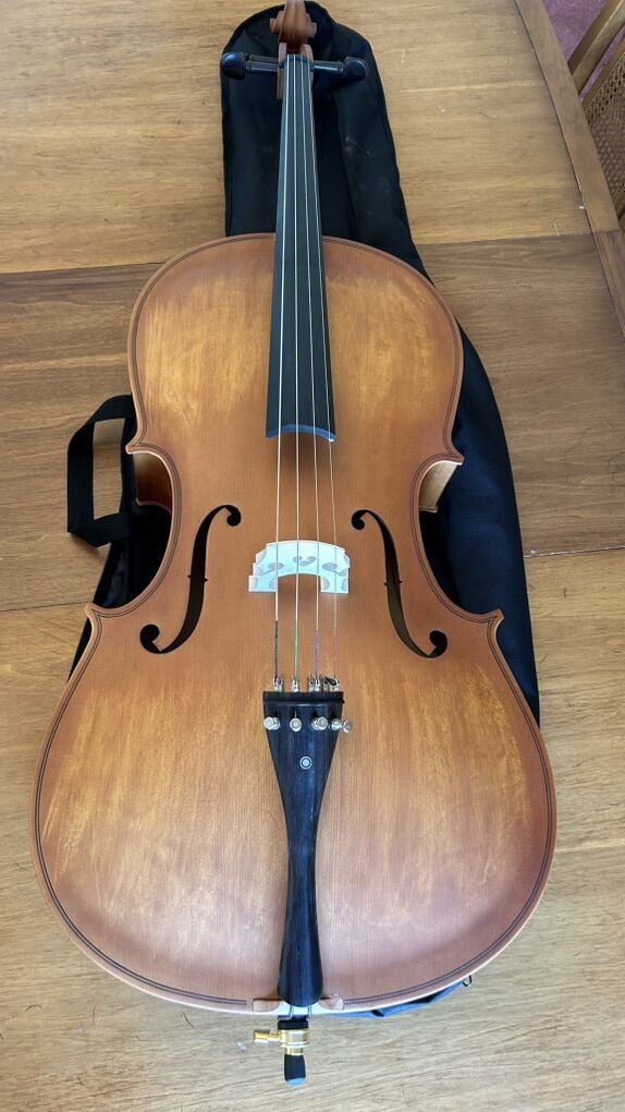 Fazio & Sons Cello 4/4 Size with Bag Bow Solid Top Ebony fingerboard, Ebony Pegs, Ebony nut, rosin, extra strings