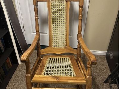 Wood carved eagle rocking chair