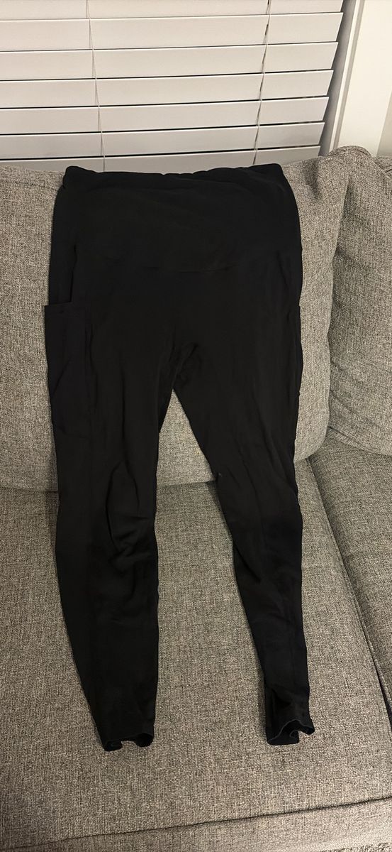 Black Maternity Leggings with Pockets