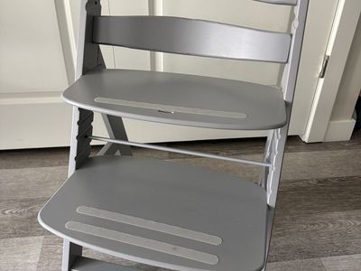 Hauck Wooden High Chair Adjustable Gray Kids Seating