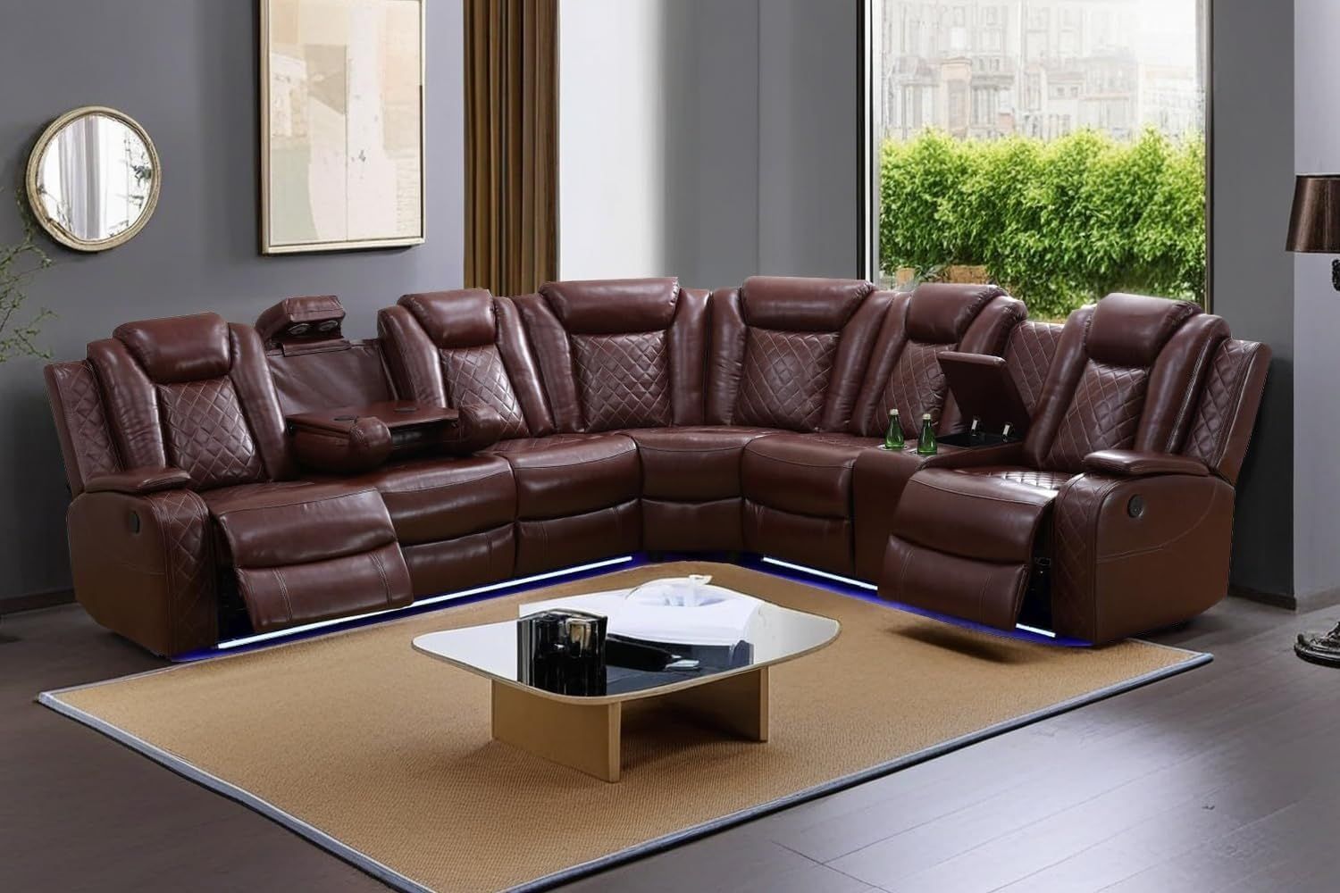 NEW RECLINING Leather SECTIONAL - NEW IN BOX