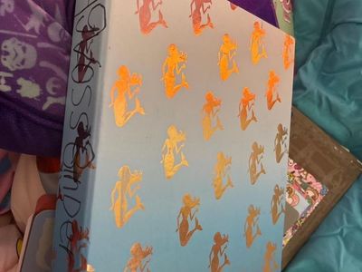 Mermaid Pattern 3-Ring Binder - Light Blue and Gold
